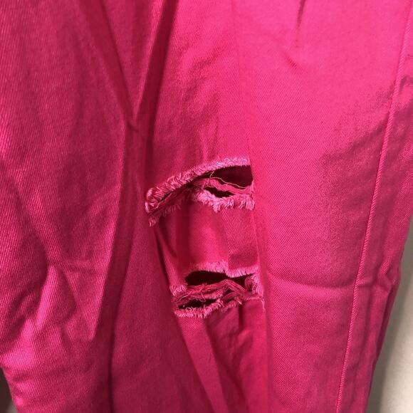 New York & Co. NWT Women's Ultra High Rise Wide Leg Pink Distressed Jeans 18W - Picture 4 of 11